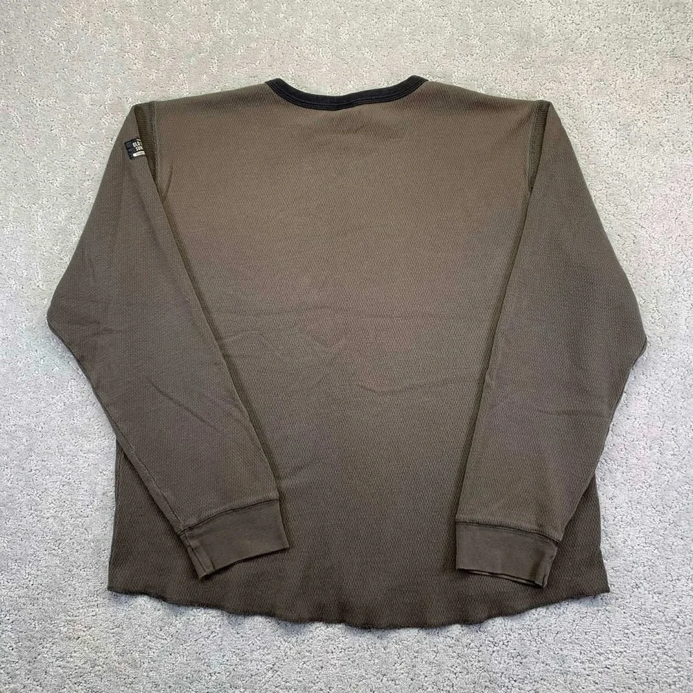 Old Navy Mens Long‎ Sleeve Thermal Shirt Brown Crew Neck Size Large Surplus